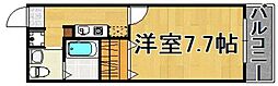 カーサルーペ 1Kの間取図画像