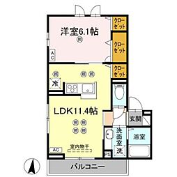 ステラヴィータ A棟 1LDKの間取図画像