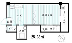 豊玉ビル 1DKの間取図画像