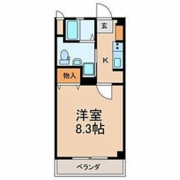 マンション 1Kの間取図画像
