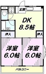 Ving'sFuji 2DKの間取図画像
