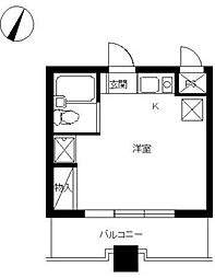 スカイコート西川口5 ワンルームの間取図画像