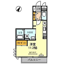 メテオール ワンルームの間取図画像