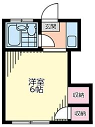 ドリームコーポ 1階1Kの間取り