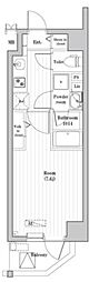木場ステーションレジデンス 1Kの間取図画像