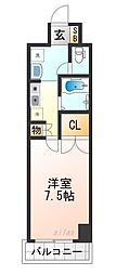 阪神本線 打出駅 徒歩3分の賃貸マンション 4階1Kの間取り