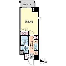 エスティメゾン赤羽 1Kの間取図画像