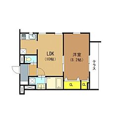 ヴィレッタの杜 1LDKの間取図画像