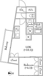 目白レジデンス 1LDKの間取図画像