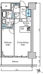 ロイヤルパークスＥＲ万代 4階1LDKの間取り