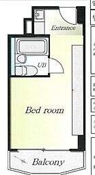 ユニハイツ勝どき ワンルームの間取図画像