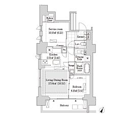リブクオーレ神保町 1SLDKの間取図画像