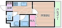 プリオールドゥ 1Kの間取図画像