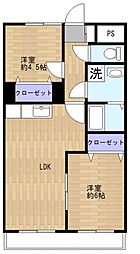 草加妙見屋ビル 2LDKの間取図画像