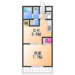 フジパレスキンキ 1DKの間取図画像