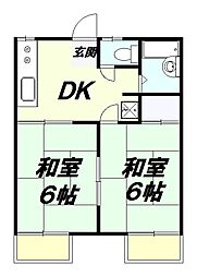 ファーストベルゾーネ 2DKの間取図画像