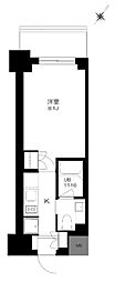 プライマル勝どき 1Kの間取図画像