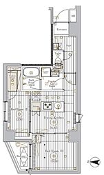 ミライズ錦糸町マーロ 2DKの間取図画像