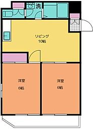 スティングレイ・下井草 2LDKの間取図画像