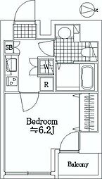 レオーネ金町 1Kの間取図画像