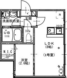 KEIAI RESIDENCE 西浦和II 1LDKの間取図画像