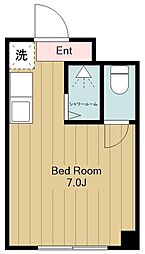 プラーズ生田 ワンルームの間取図画像