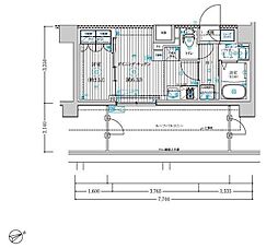 ブライズ調布飛田給 5階1DKの間取り
