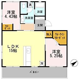 フジコーポ 2LDKの間取図画像