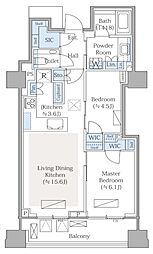 パークコート青山高樹町ザ タワー 2LDKの間取図画像
