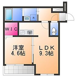 岸和田市宮本町アパート 1LDKの間取図画像