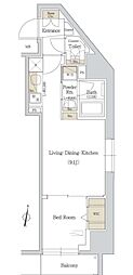 アーバネックス西新宿 1LDKの間取図画像