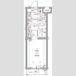 クレヴィスタ柴又 1Kの間取図画像