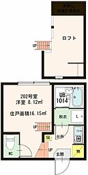 Casa Viola 志村 2階1Kの間取り
