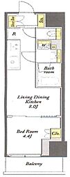 WORVE東京木場 1LDKの間取図画像