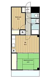 さがみ野シティハイツ 2DKの間取図画像
