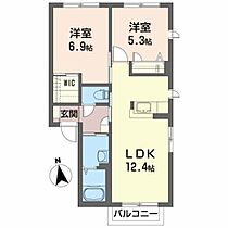 シャーメゾンソレイユＡ 201 ｜ 青森県八戸市根城７丁目3-27（賃貸アパート2LDK・2階・54.80㎡） その2