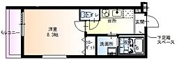 フジパレス松下町2番館 1Kの間取図画像