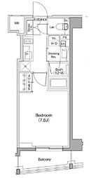 TheParkhabio南大井 1Kの間取図画像