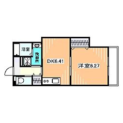 ハイツカトレヤ 1DKの間取図画像