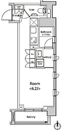 カスタリア菊川 4階ワンルームの間取り