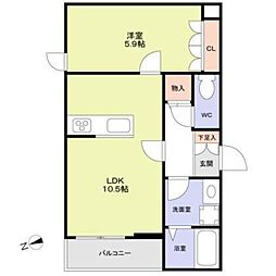 Green Toshin 1LDKの間取図画像