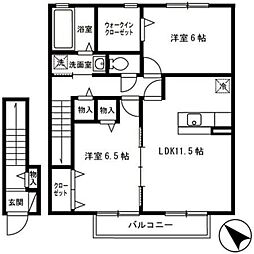 プランドールA 2LDKの間取図画像