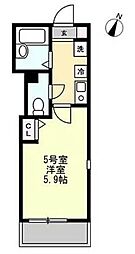 ベイルーム鶴見小野 1Kの間取図画像