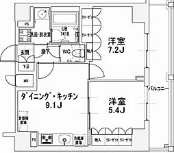 エスティメゾン王子 2DKの間取図画像