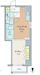 クレストコート西巣鴨 2階1LDKの間取り