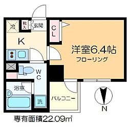 ガーラ・ステーション菊川 1Kの間取図画像