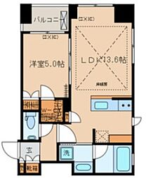 リビオ日本橋浜町パークフィール 1LDKの間取図画像