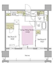 アーバネックス早稲田テラス 2LDKの間取図画像