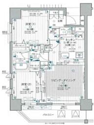 パレステージ神田 2階2LDKの間取り