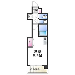 フロントフィールド天王寺 ワンルームの間取図画像